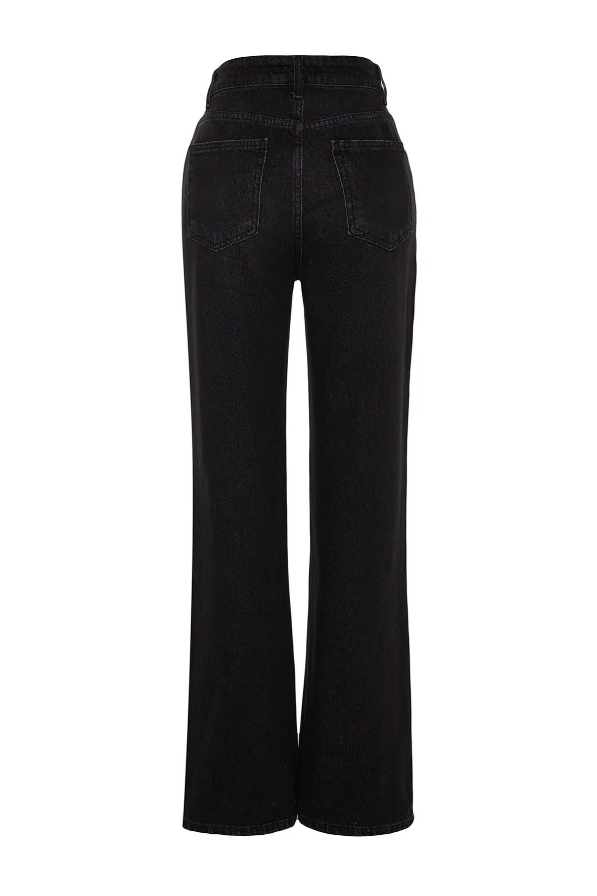 Trendyol Collection  Schwarze Jeans mit hoher Taille und weitem Bein TWOAW24JE00073