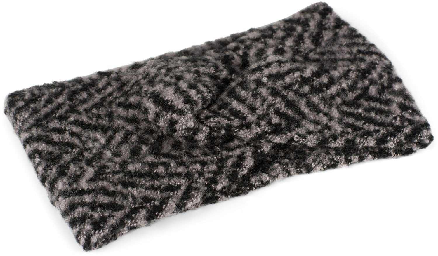 styleBREAKER Stirnband (1-St) Web Stirnband mit Zacken Muster und Twist Knoten