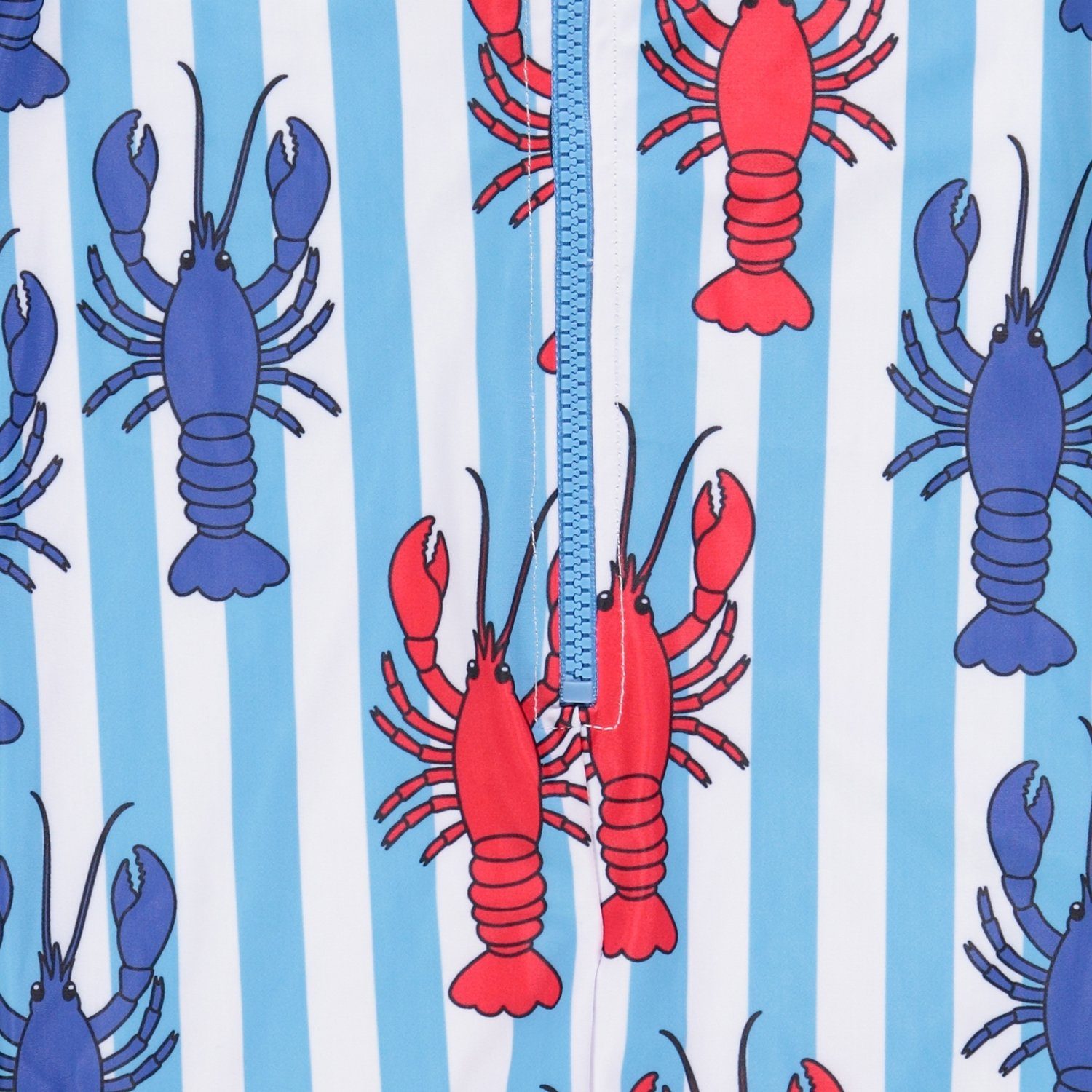 Smafolk Badeanzug SMAFOLK UV-Schutz Badeanzug allover Streifen und Hummer Krabben