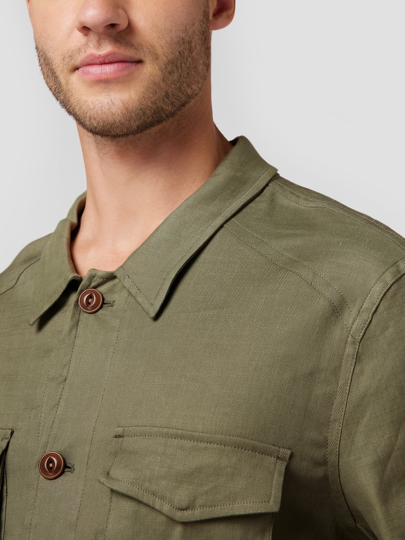Hemdjacke mit Sportmanschetten Modell 'Chocolate Chip' in khaki