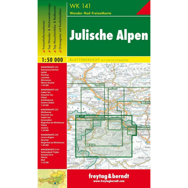 Julische Alpen 1 : 50 000. WK 141 - Straßenkarte