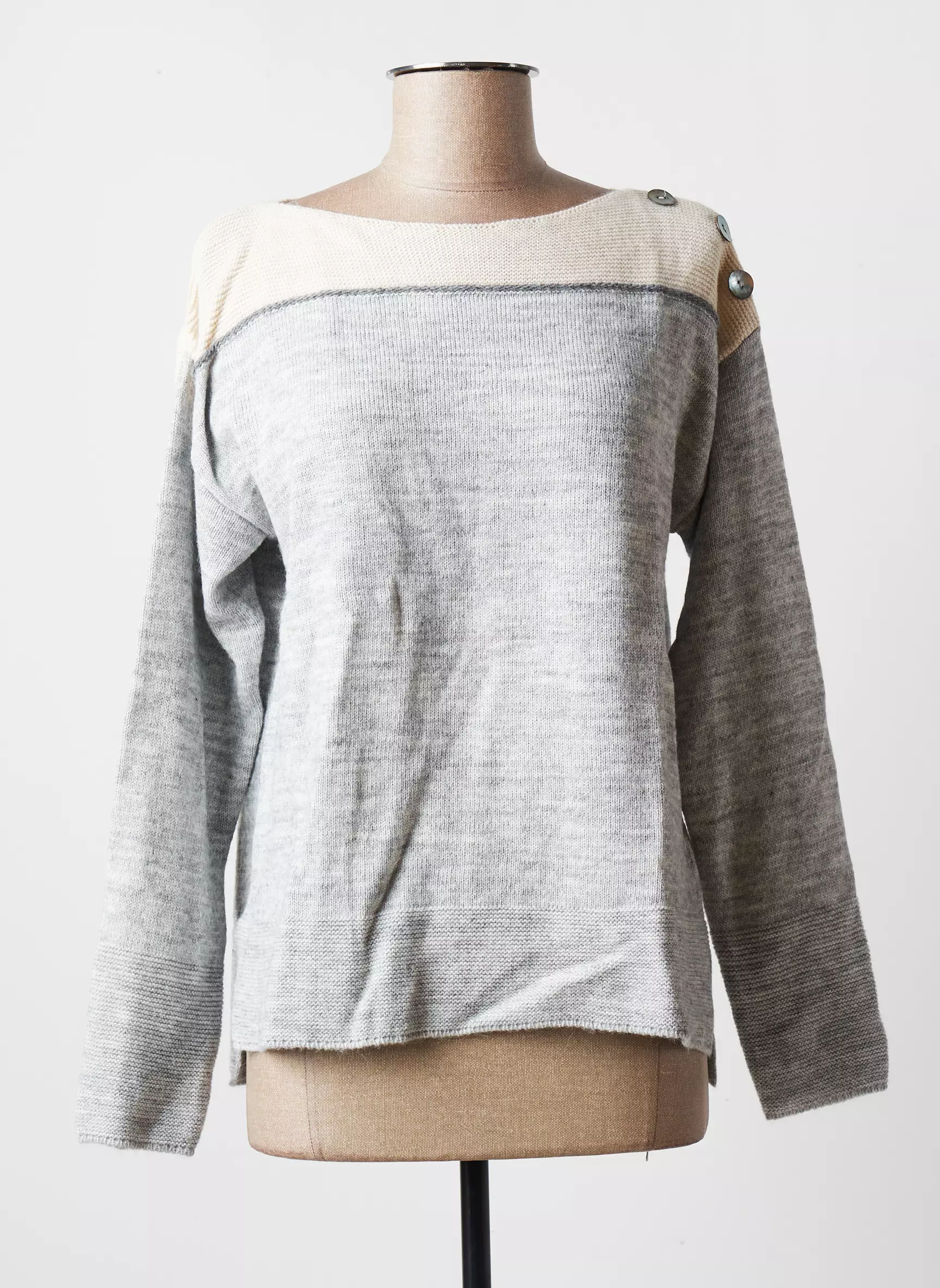 Blanc Boheme Pulls Femme couleur gris