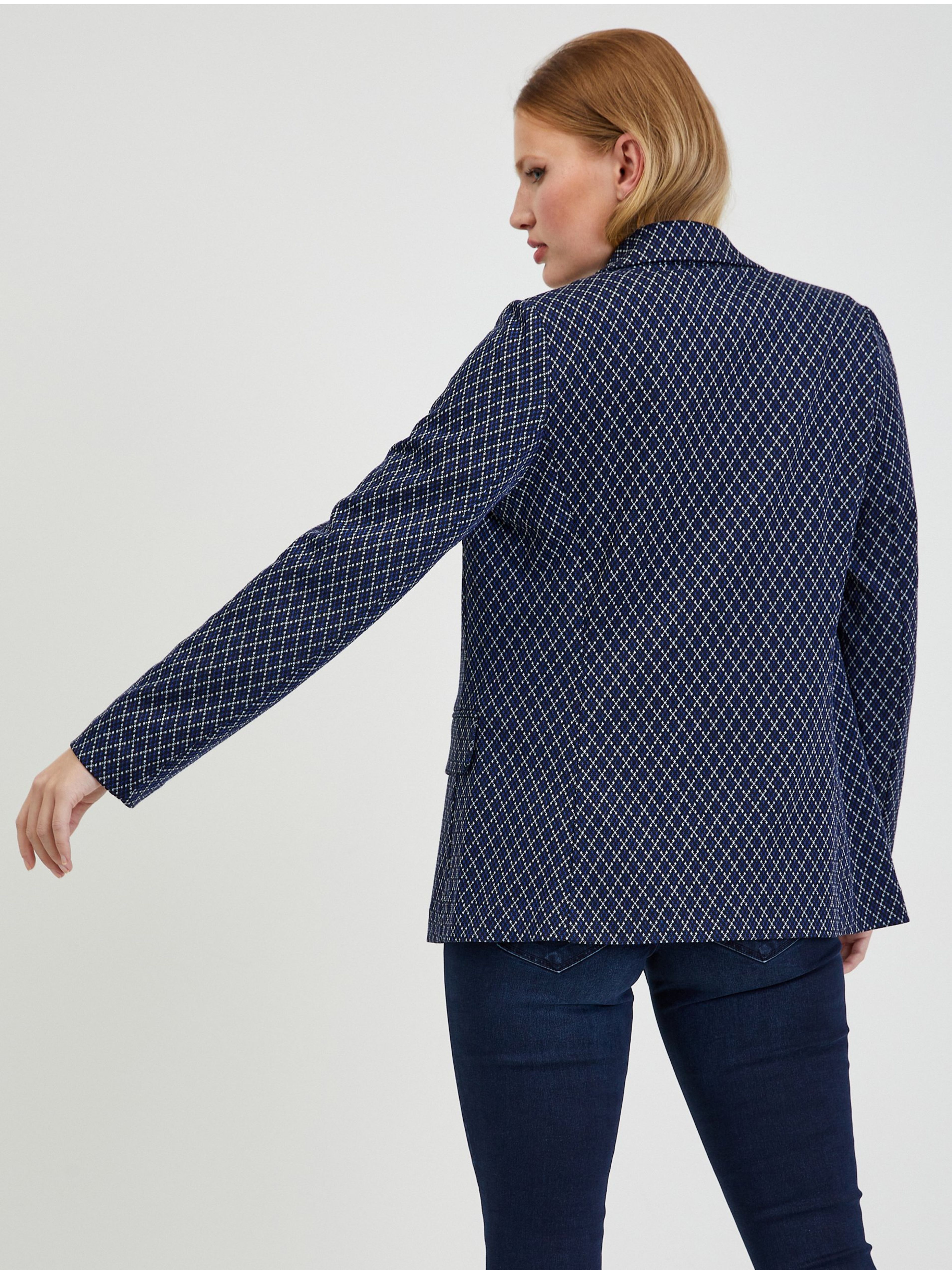 Weiß und blau gemusterte Damenjacke ORSAY