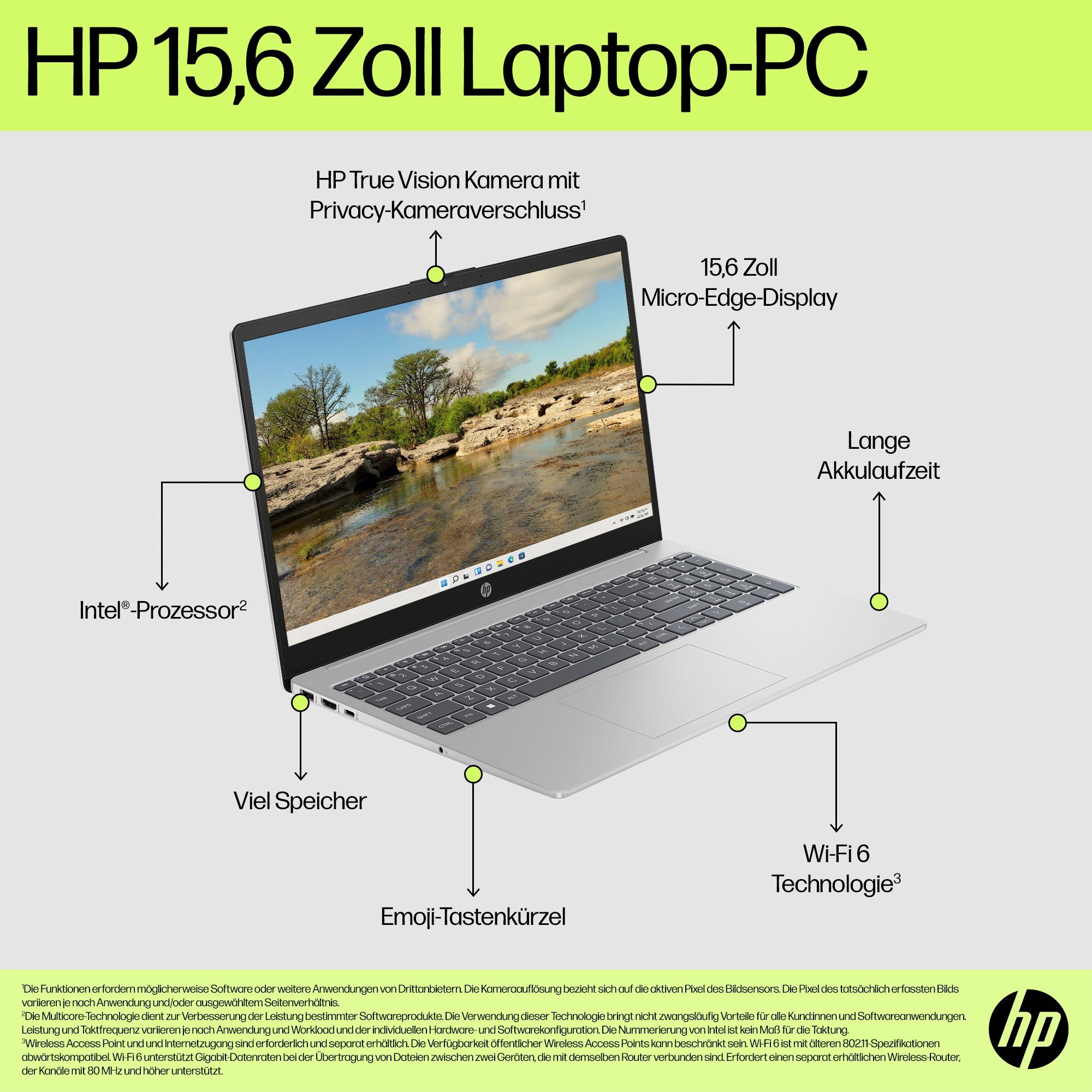 HP 15s-fq2235ng Notebook (39,6 cm/15,6 Zoll, Intel Core i3 1115G4, UHD Graphics, 512 GB SSD)