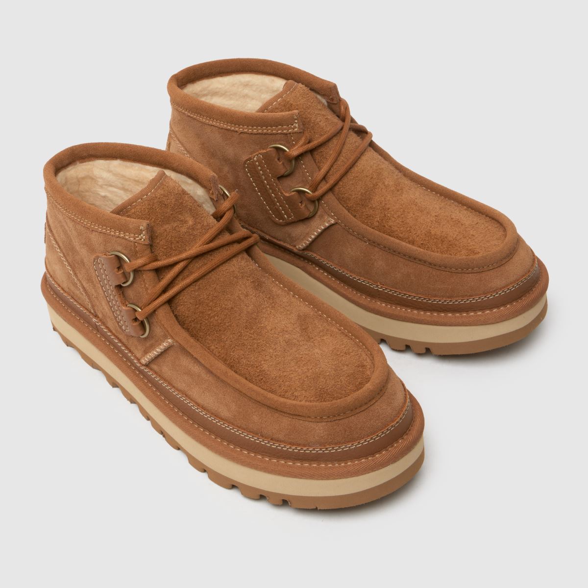 UGG škornji Hayden Moc v kostanjevi barvi