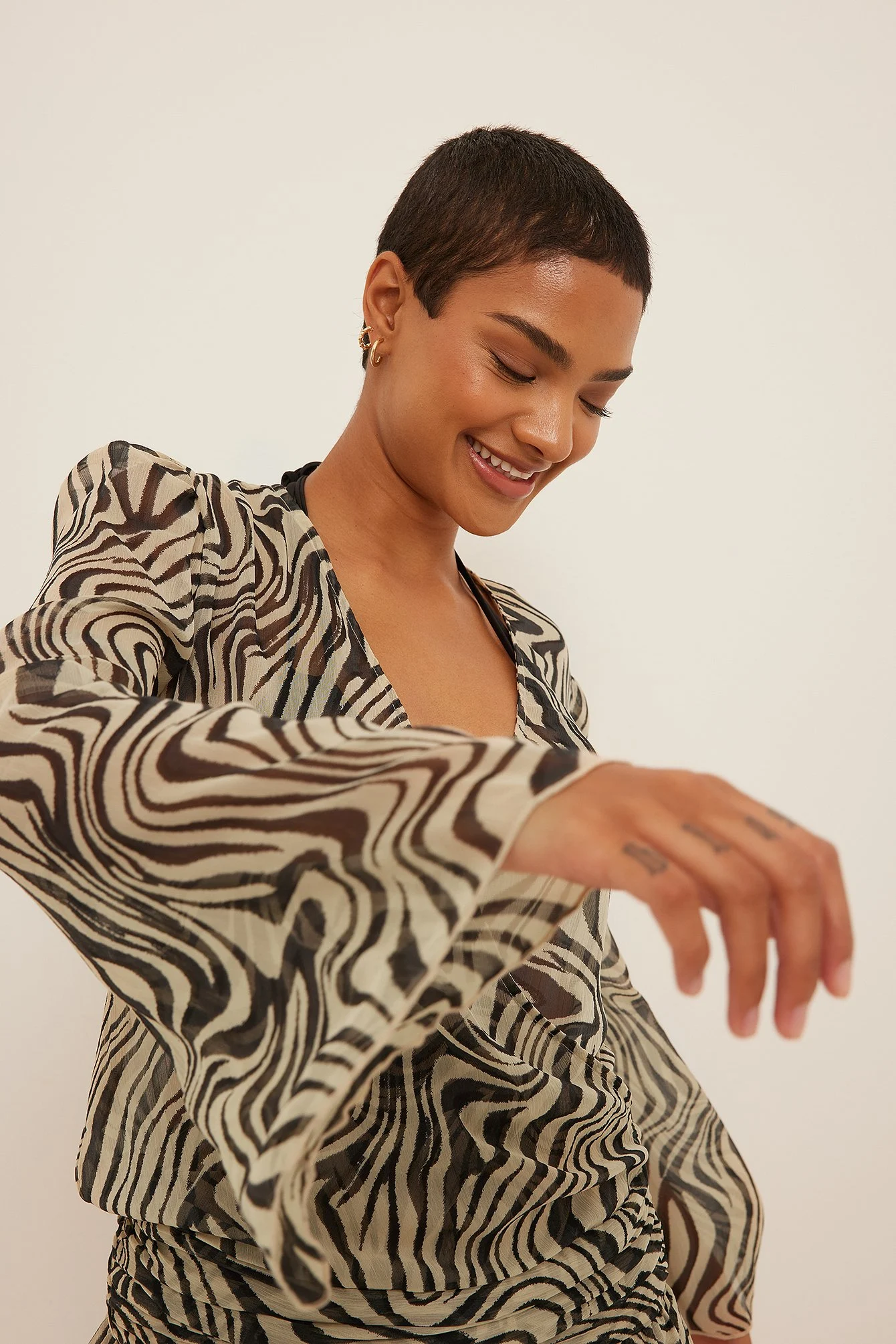 Chiffon-Kleid in Wickeloptik