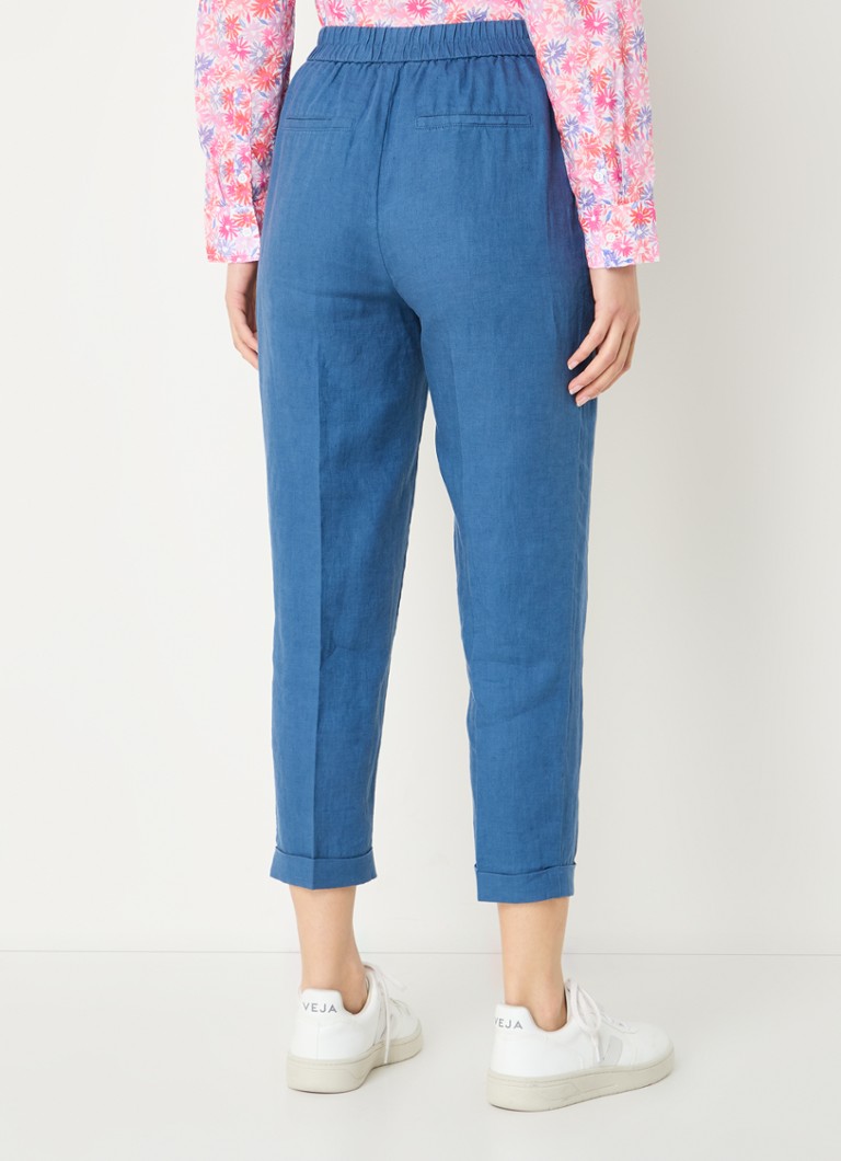 Pantaloni scurți din in Benetton, cu talie înaltă și croială mulată.