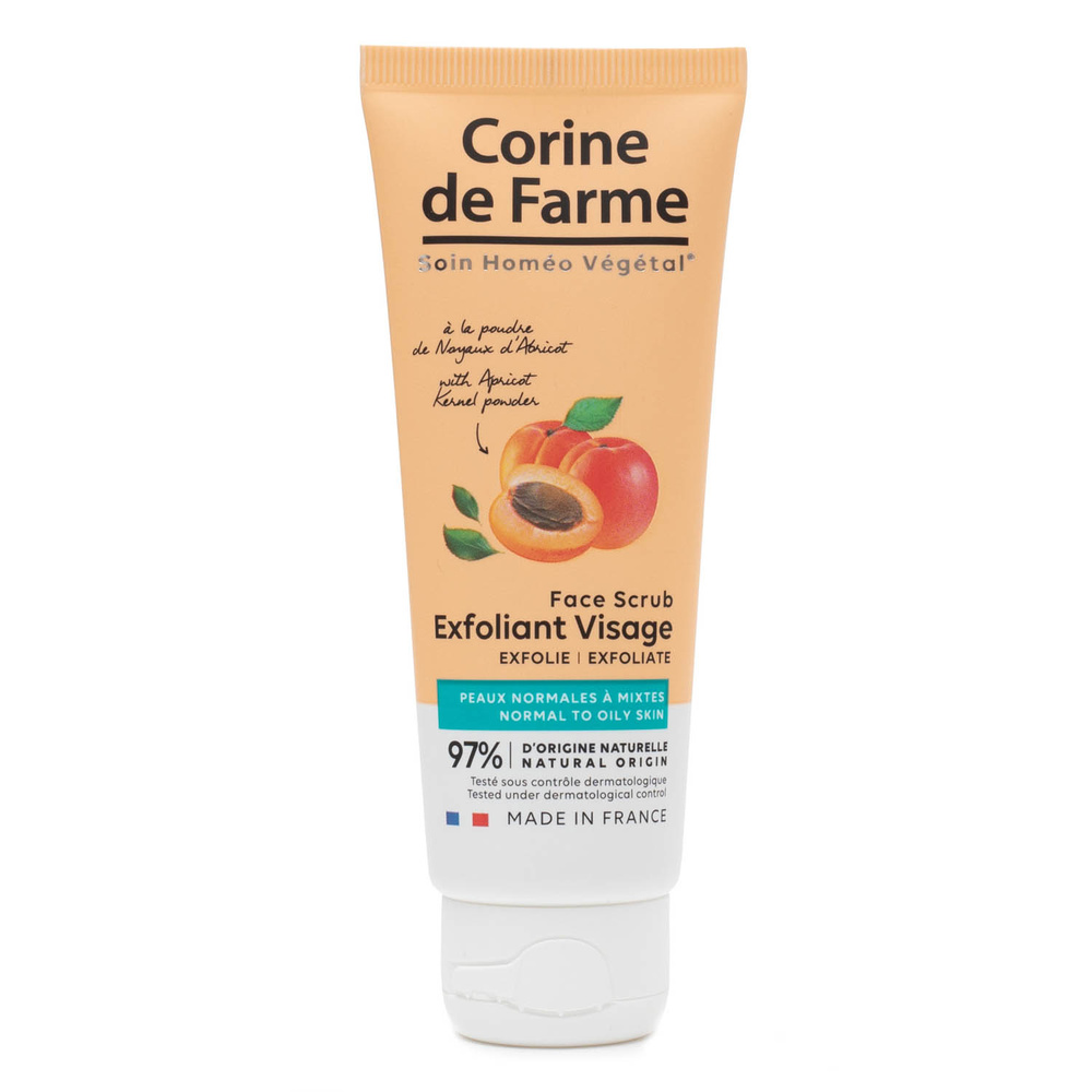 corine de farme Exfoliant visage à la poudre de Noyaux d'Abricot Exfoliant visage