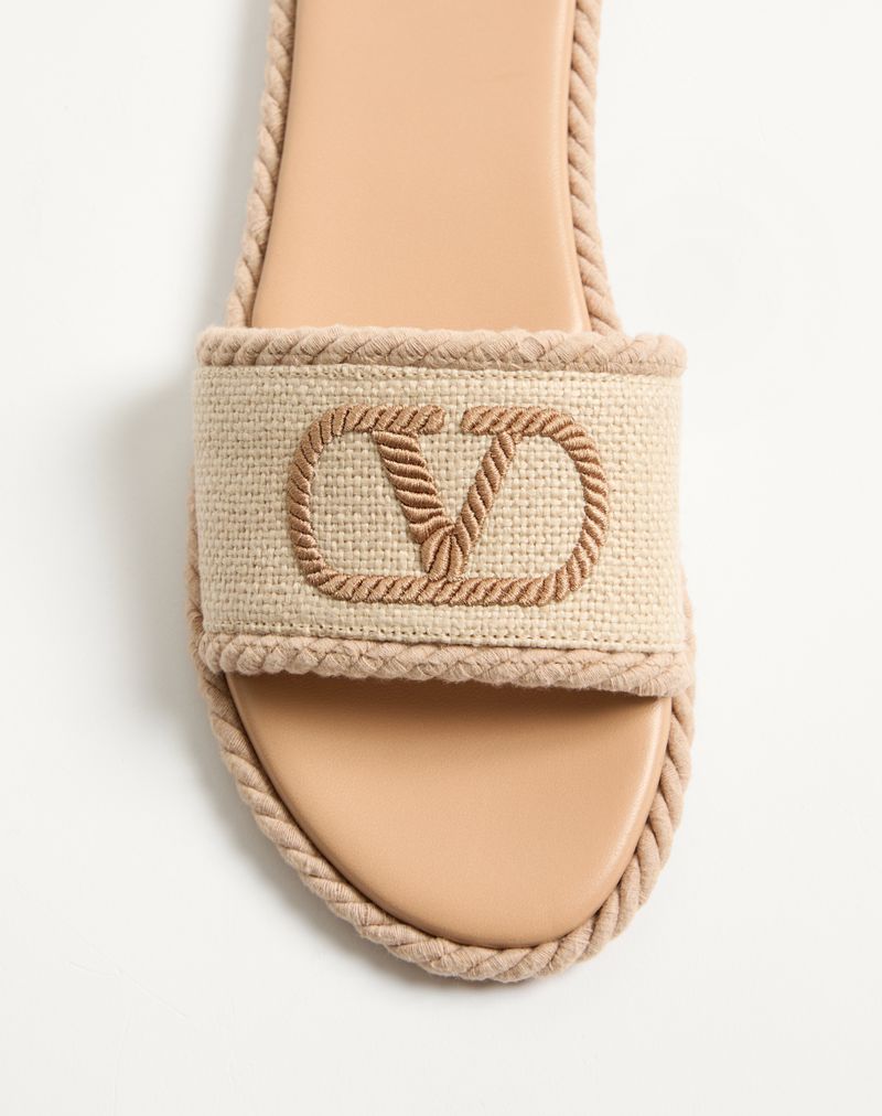 VLogo Torchon Slide Sandal I Linned Canvas