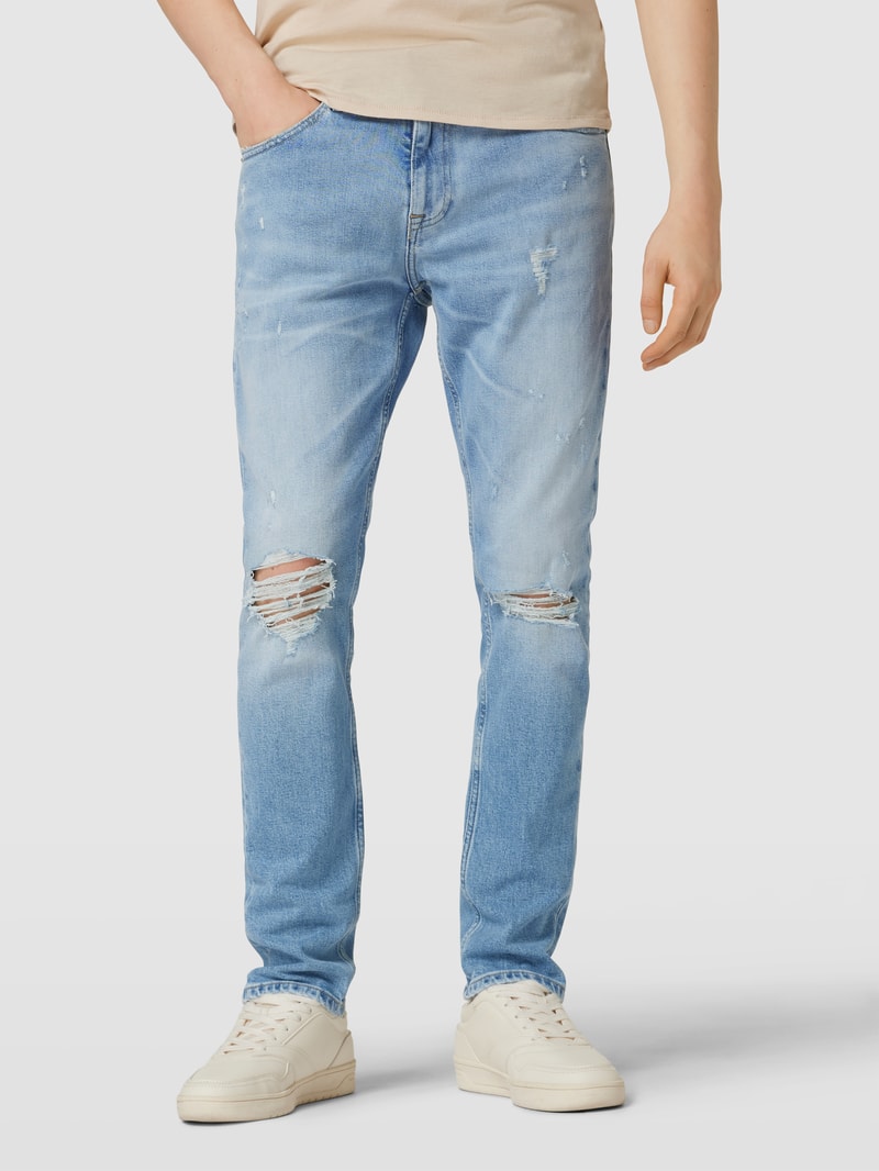 Slim Fit Jeans im Used-Look Modell 'AUSTIN' in jeans