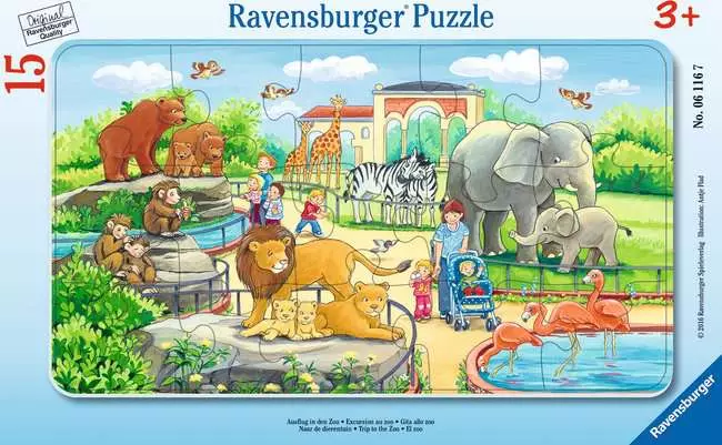 Kinderpuzzle ab 3 Jahren - Ausflug in den Zoo - 15 Teile