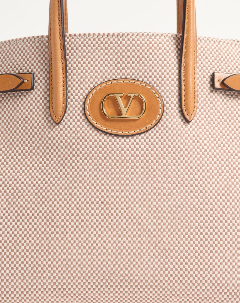 Sacola de compras pequena de lona Valentino Garavani Antibes