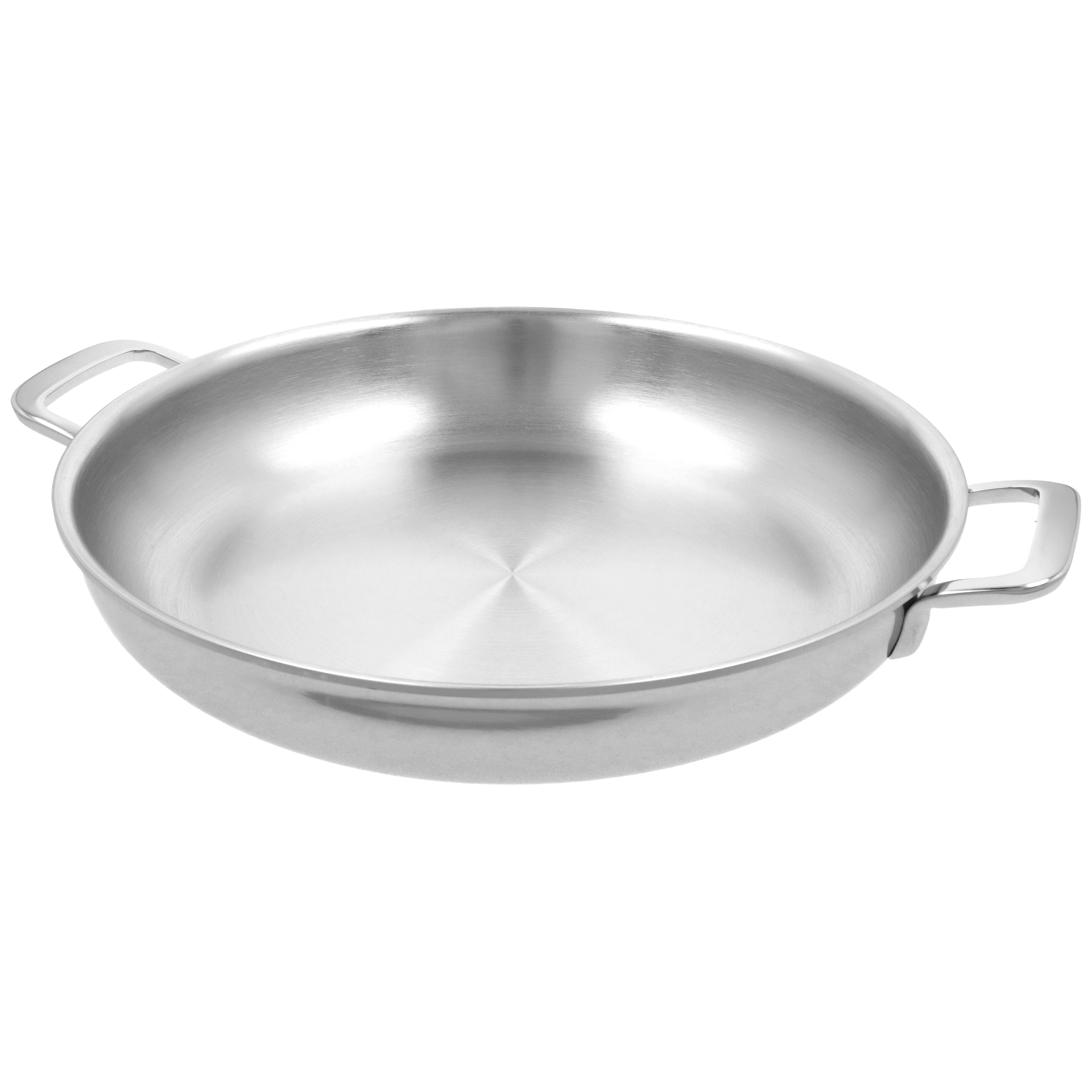 Bratpfanne mit 2 Griffen 32 cm, 18/10 Edelstahl, Silber