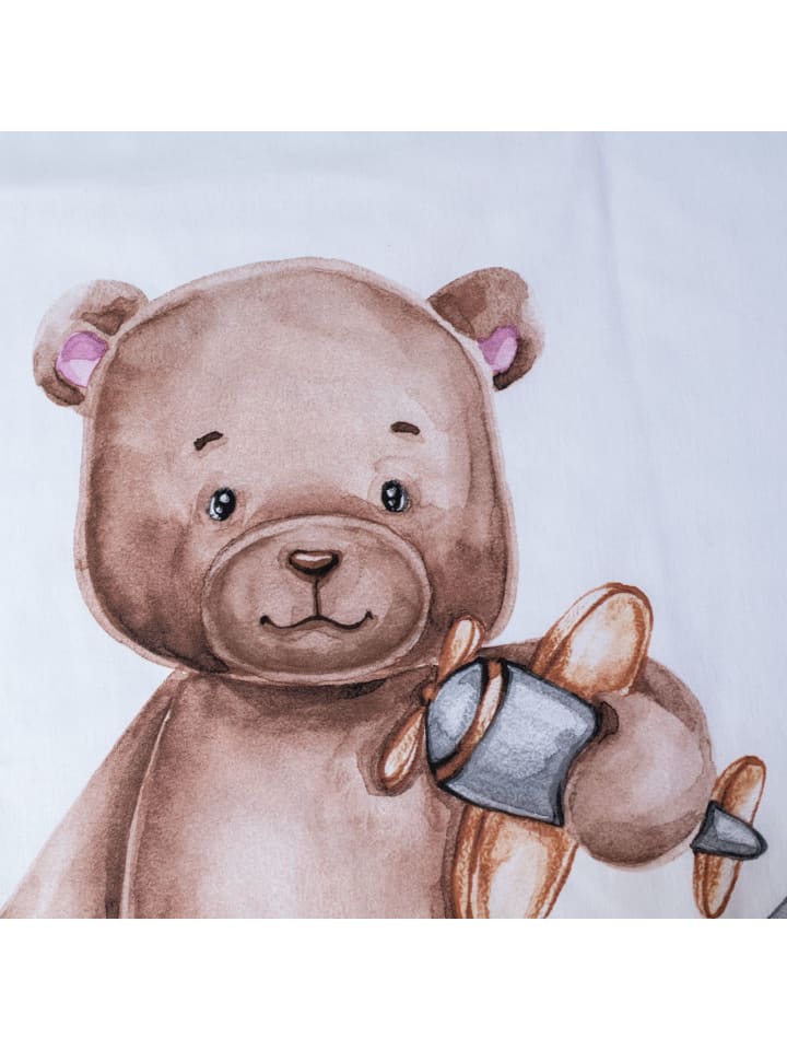JERRY FABRICS 2-tlg.Set: Babybettwäsche Teddybär 100 x 135 cm in Weiß günstig kaufen 100