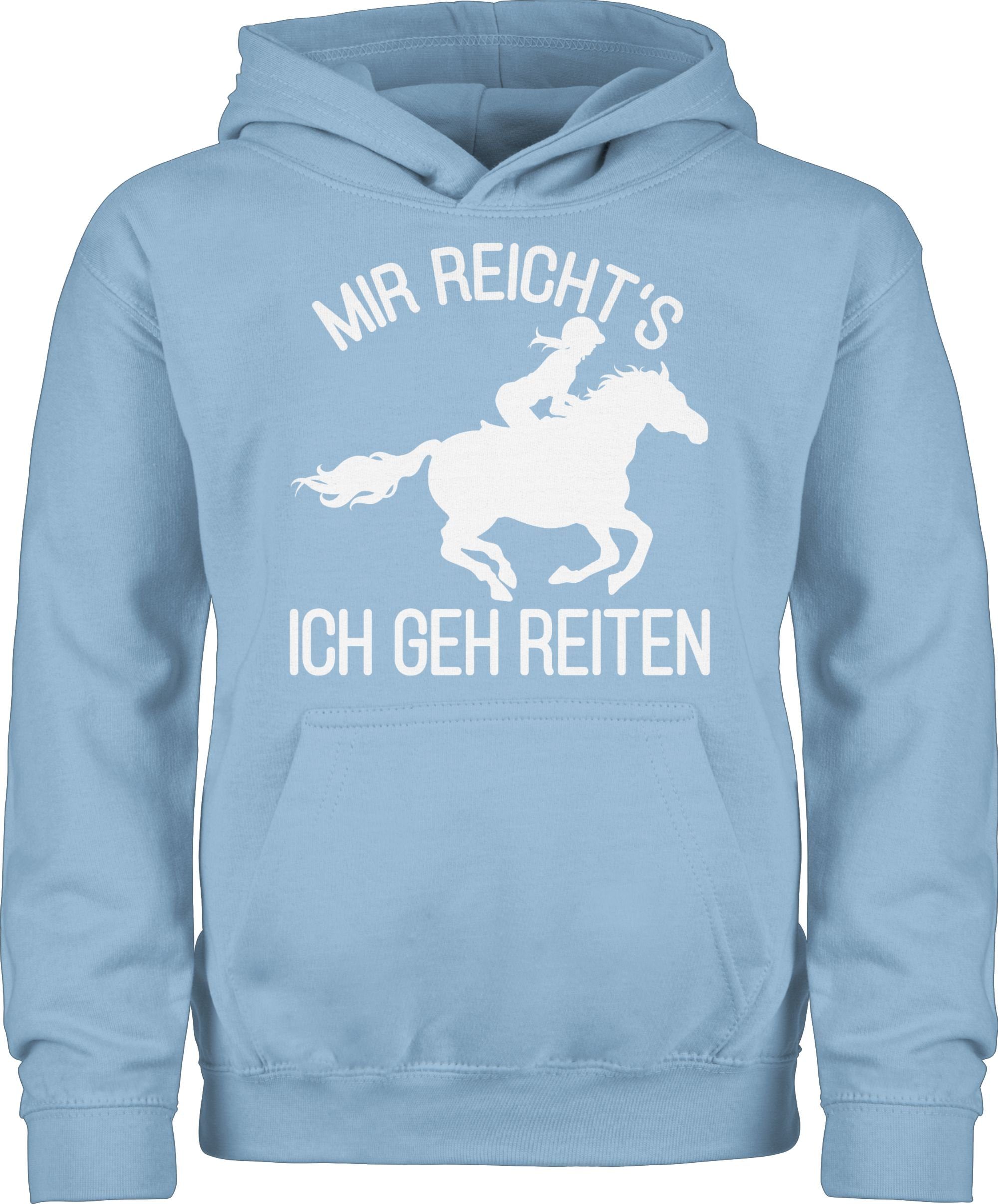 Shirtracer Hoodie Mir reicht's ich geh reiten mit Pferd und Reiterin - Pferde Mädchen Geschenke Pferde Geschenk Pferdeliebhaber Pferde Mädchen Horse Horses - Tiermotiv Animal Print - Kinder Premium Kapuzenpullover mädchen hoodie 152 - mir reichts ich
