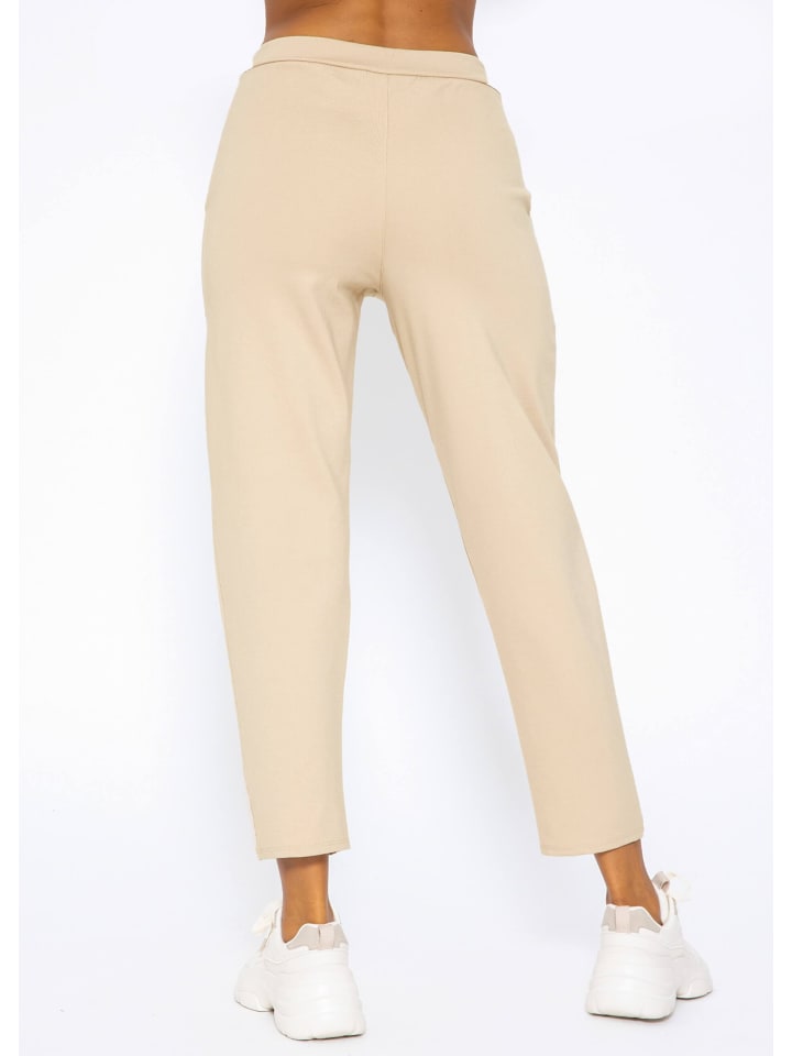 SASSYCLASSY Jersey Chinos in beige günstig kaufen