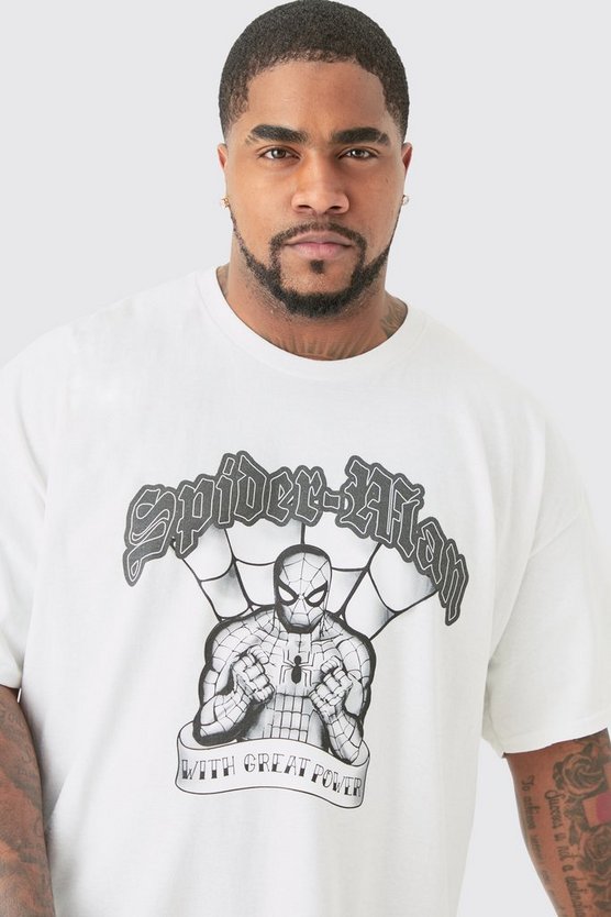 Plus Oversize T-Shirt mit lizenziertem Spider Man Print