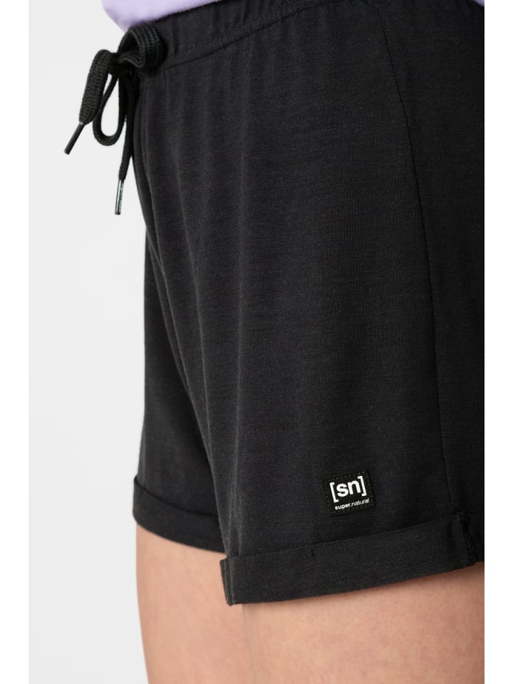 super.natural Merino Shorts W WIDE SHORTS in schwarz günstig kaufen