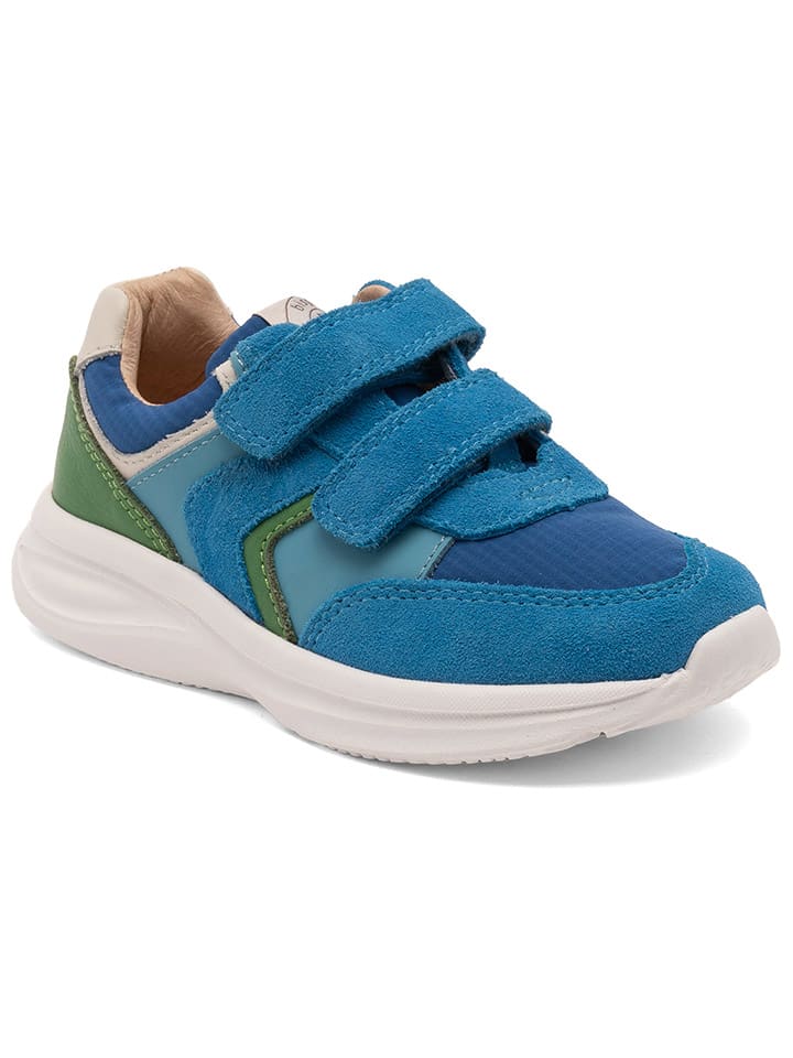bisgaard Leder-Sneakers in Blau/ Grün günstig kaufen