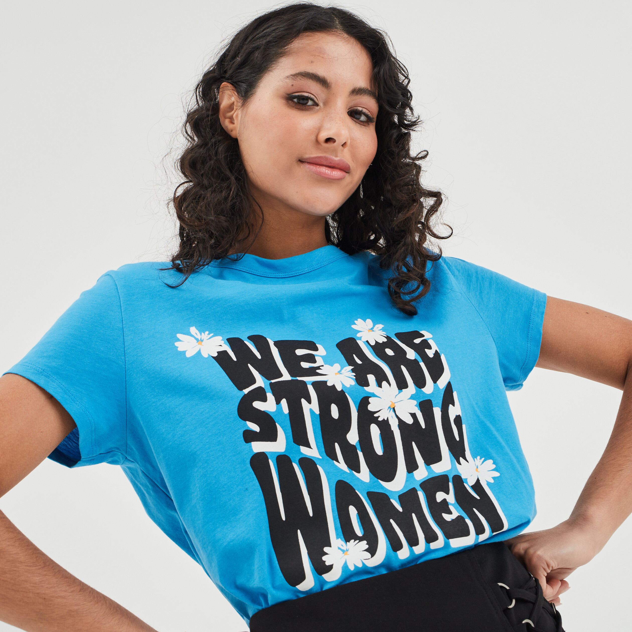 T-shirt manches courtes bleu femme | La Halle