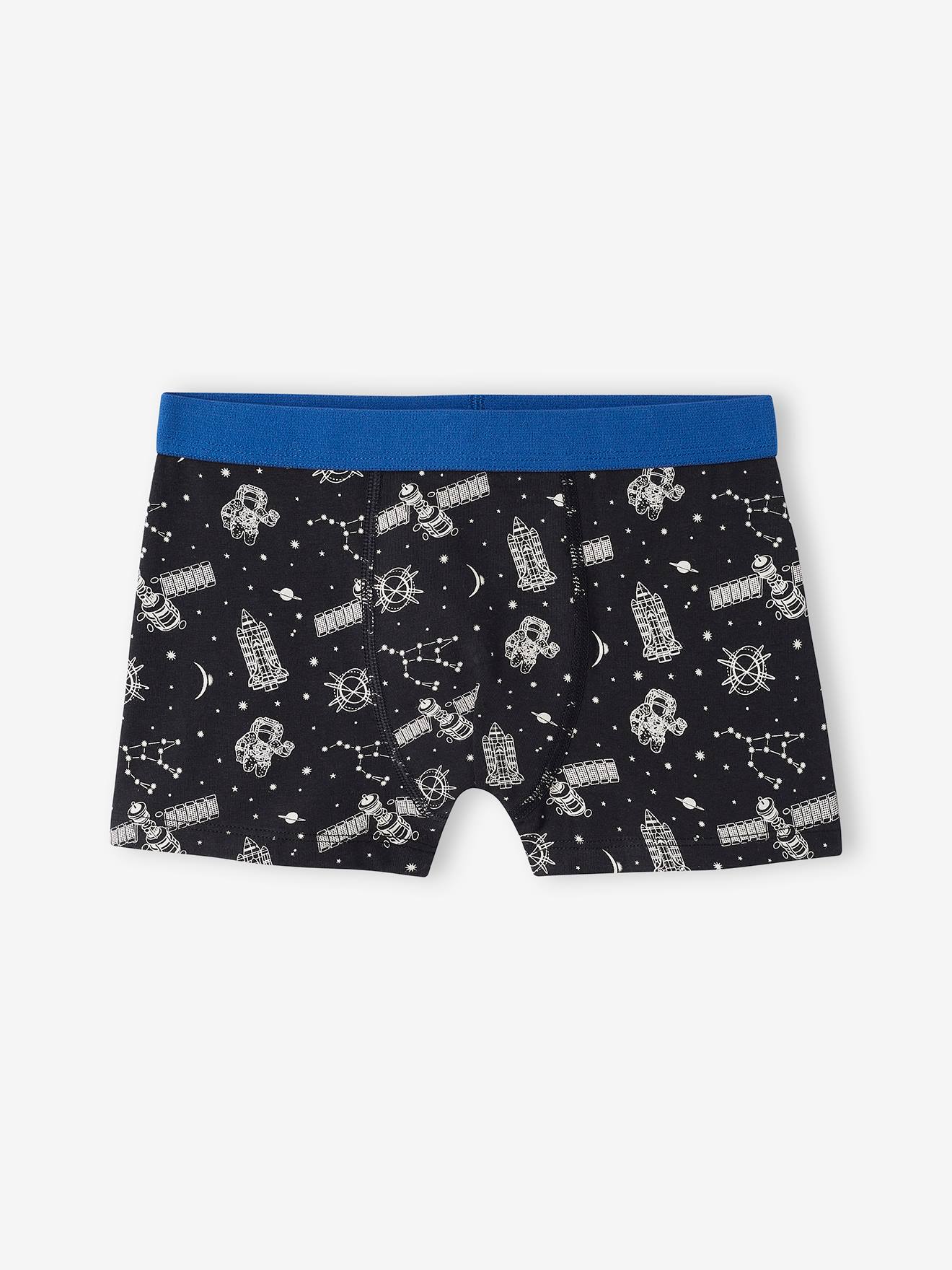 Vertbaudet 5er-Pack Jungen Boxershorts aus Stretch, Weltraum Oeko-Tex - königsblau