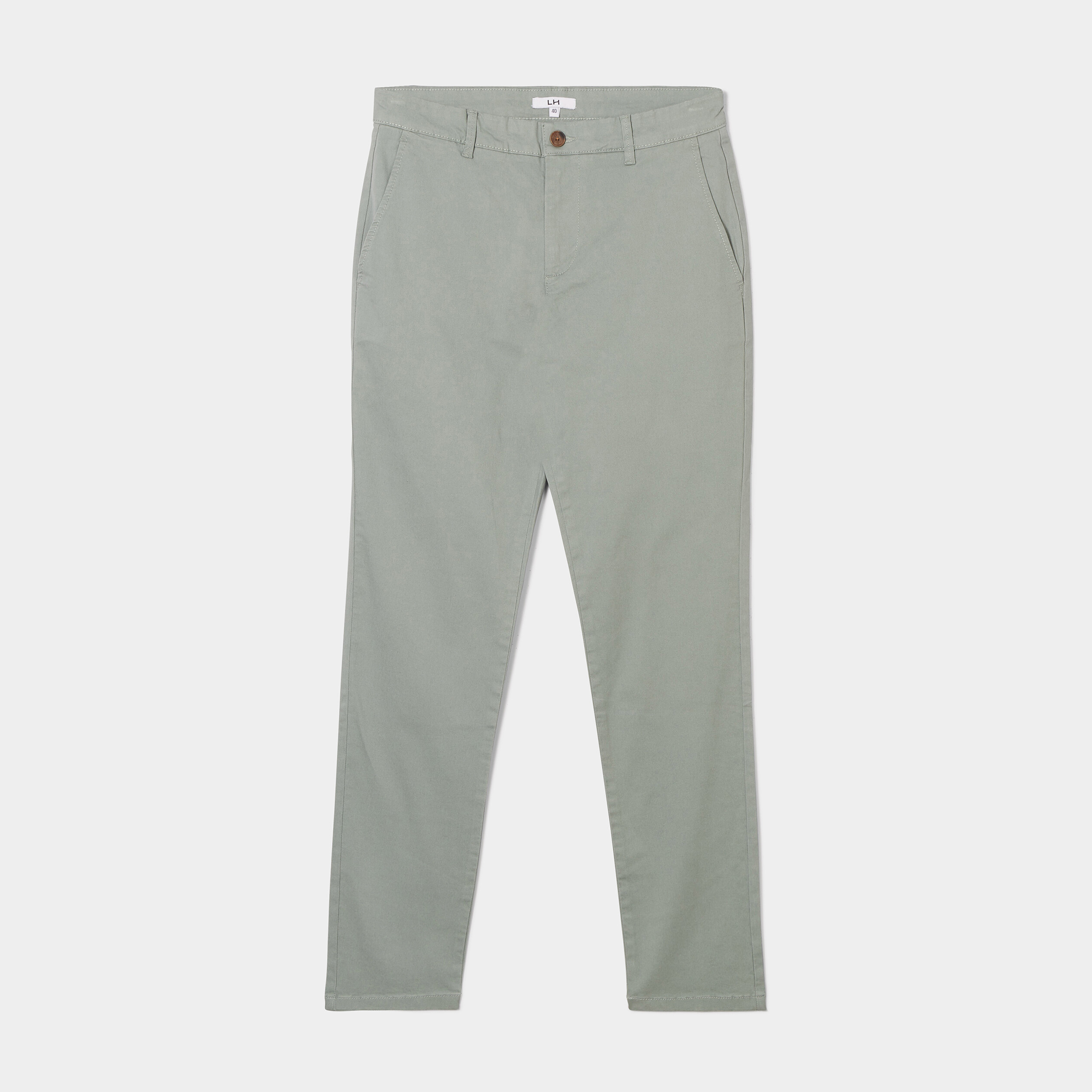 Pantalon chino slim coton vert clair homme | La Halle