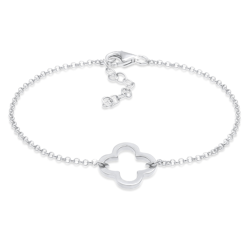 Elli Elli Bracelet Talisman découpé en trèfle pour dames en 925/1000 argent massif Bracelet