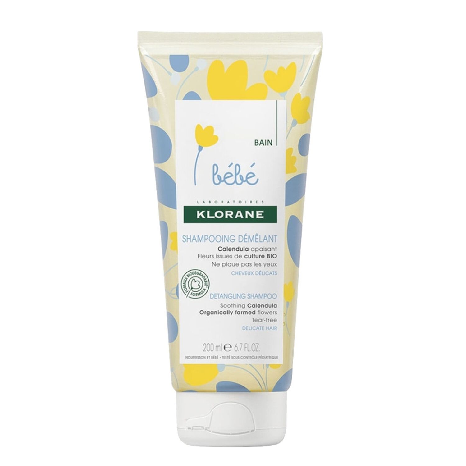 Klorane Shampoing Bébé Doux Démêlant au Calendula - 200 ml