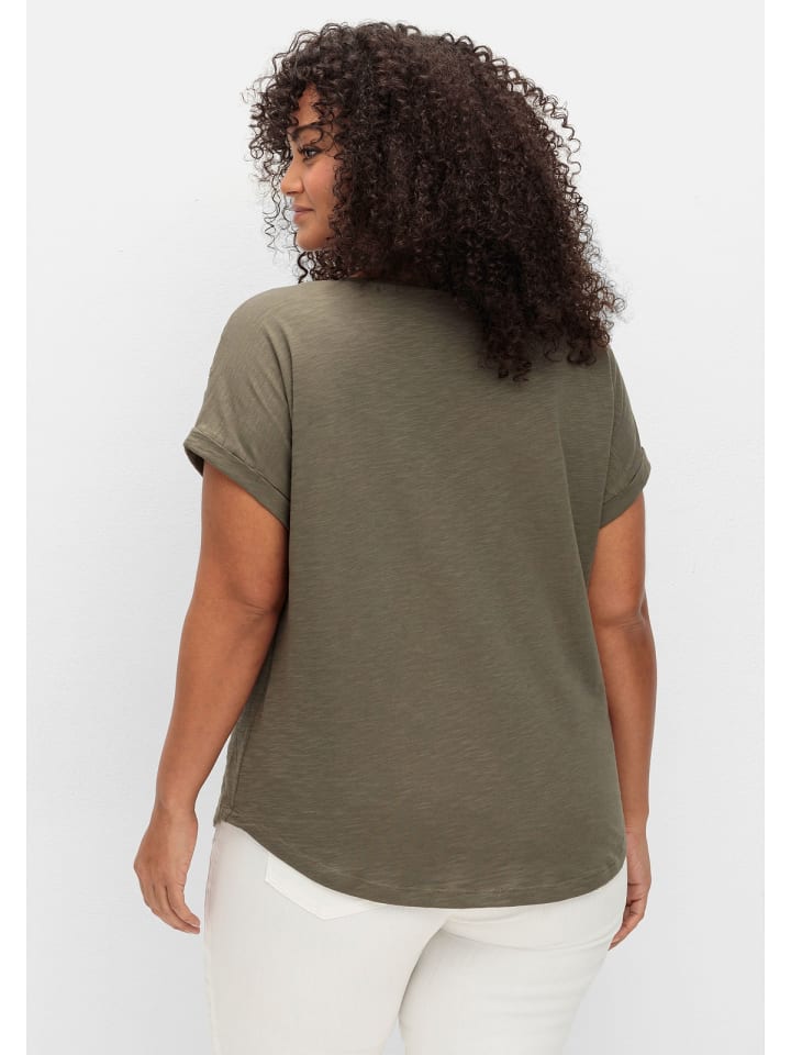 sheego Shirt in oliv günstig kaufen