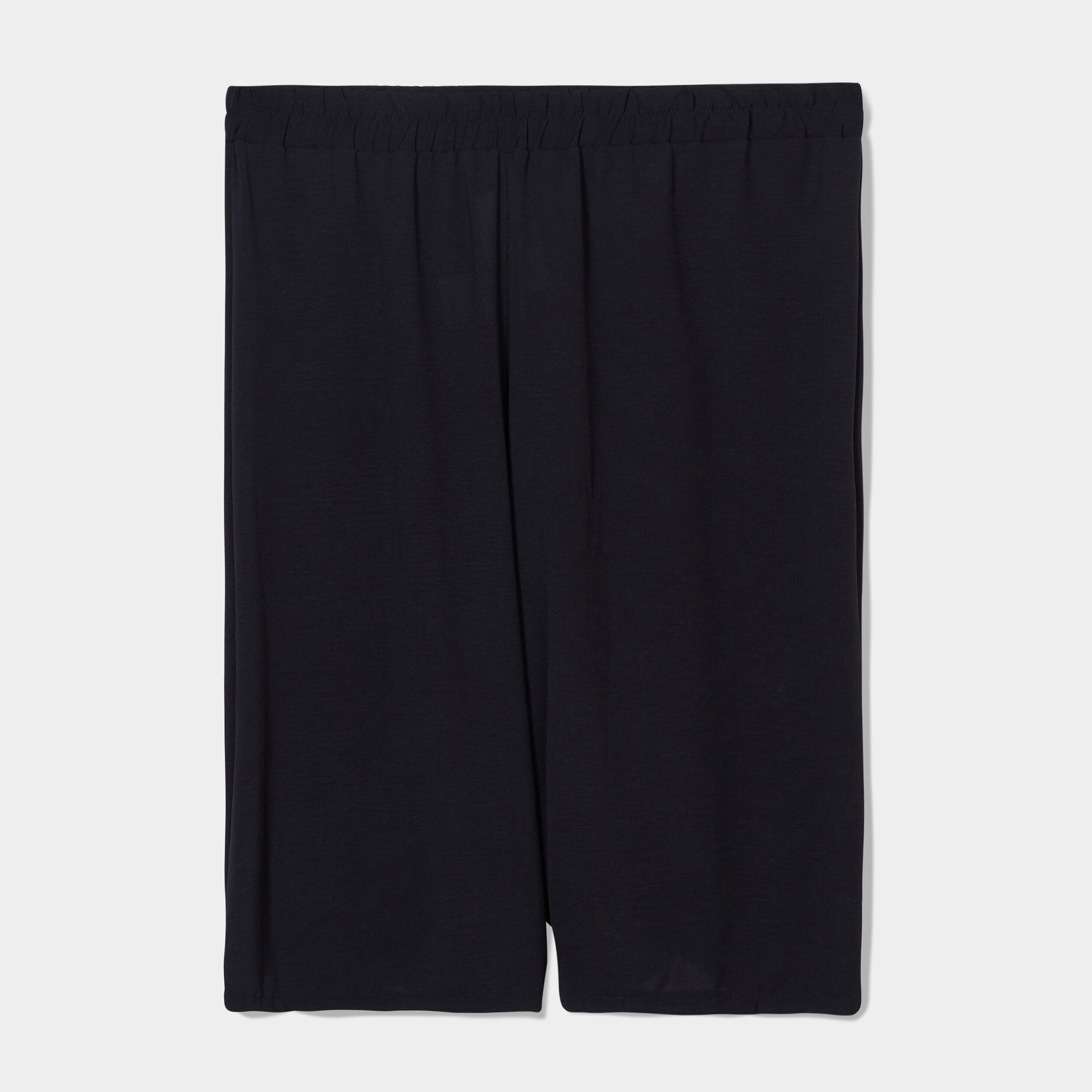 Jupe-culotte fluide taille haute noir femme grande taille | La Halle