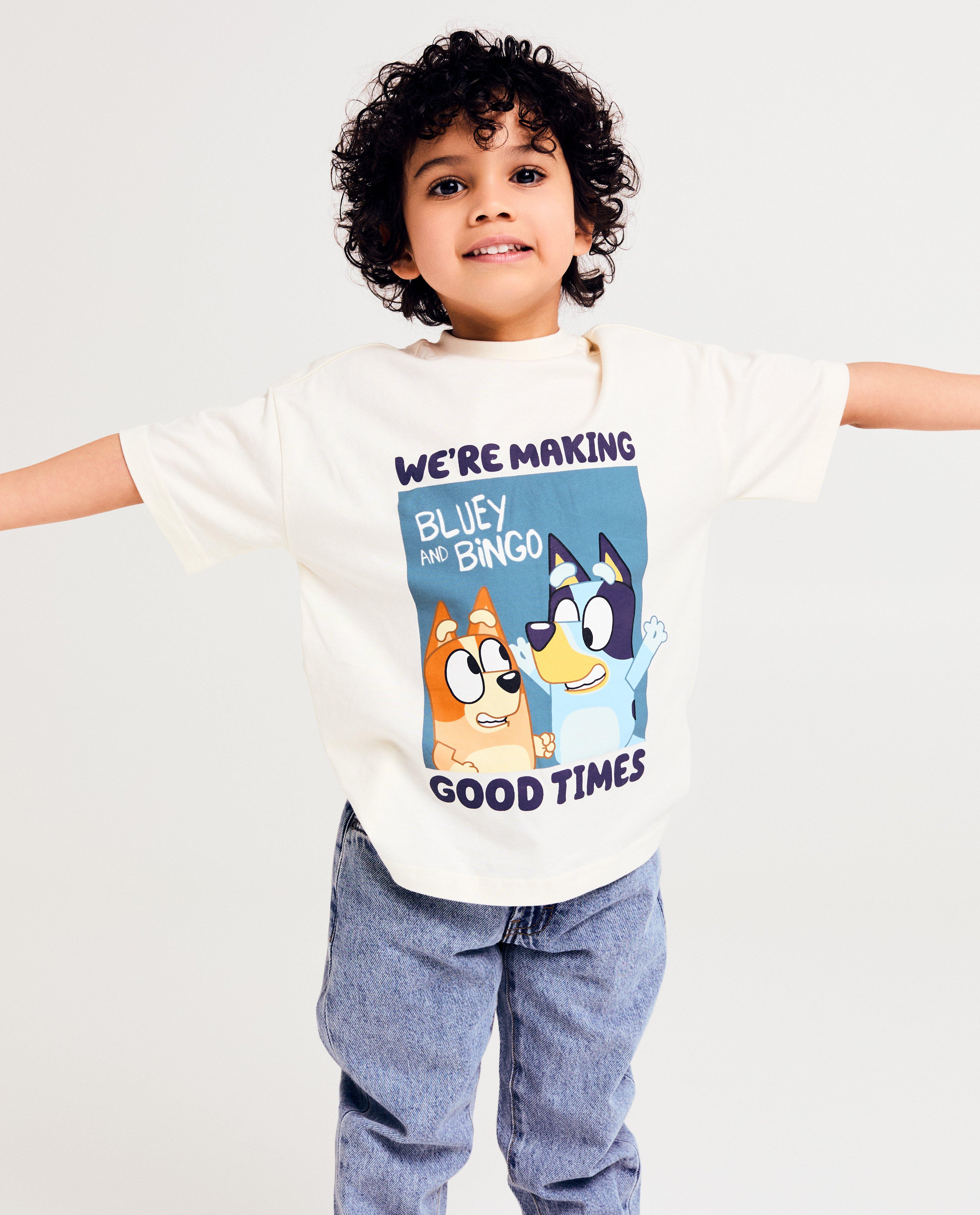 Tricou Bluey cu imprimeu Bluey alb