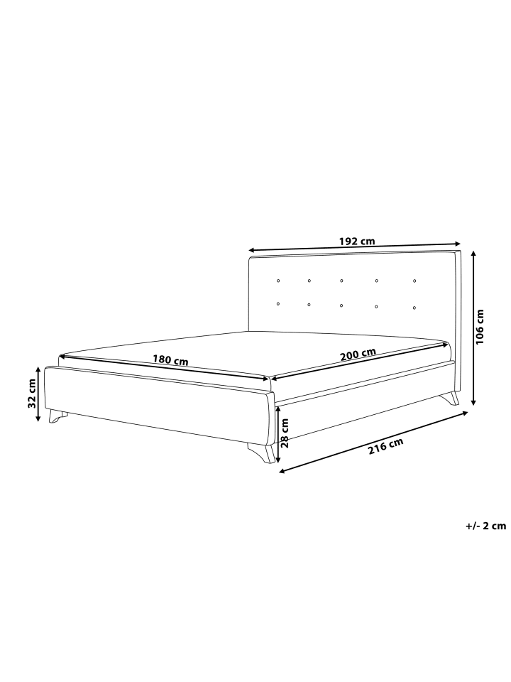 Beliani Doppelbett AMBASSADOR in Beige/Schwarz - (W) 192 x (H) 106 x (L) 216 cm günstig kaufen onesize