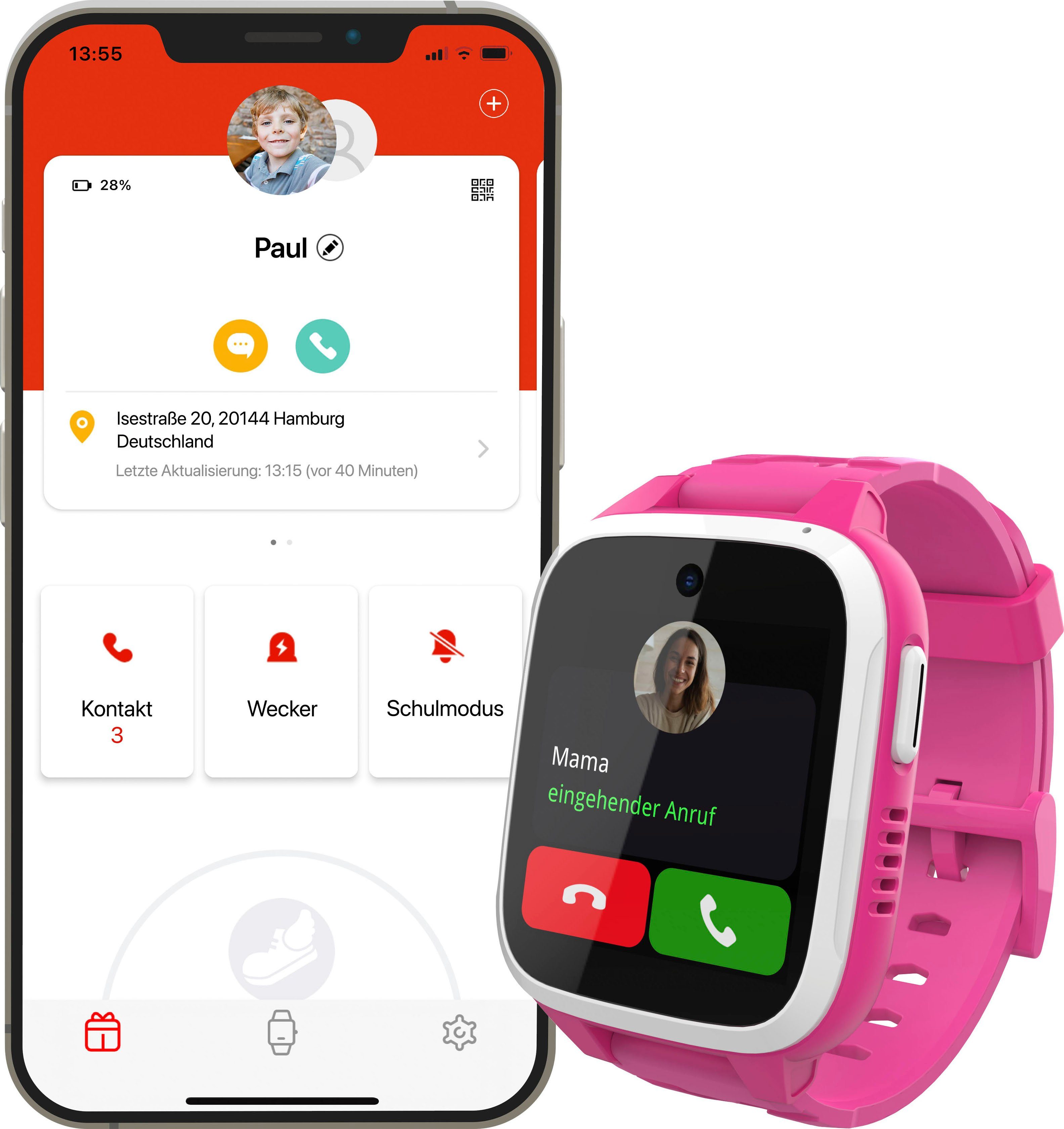 Xplora XG03 Kinder Smartwatch (3,3 cm/1,3 Zoll, RTOS), Nano SIM inkl. Connect Sim Karte