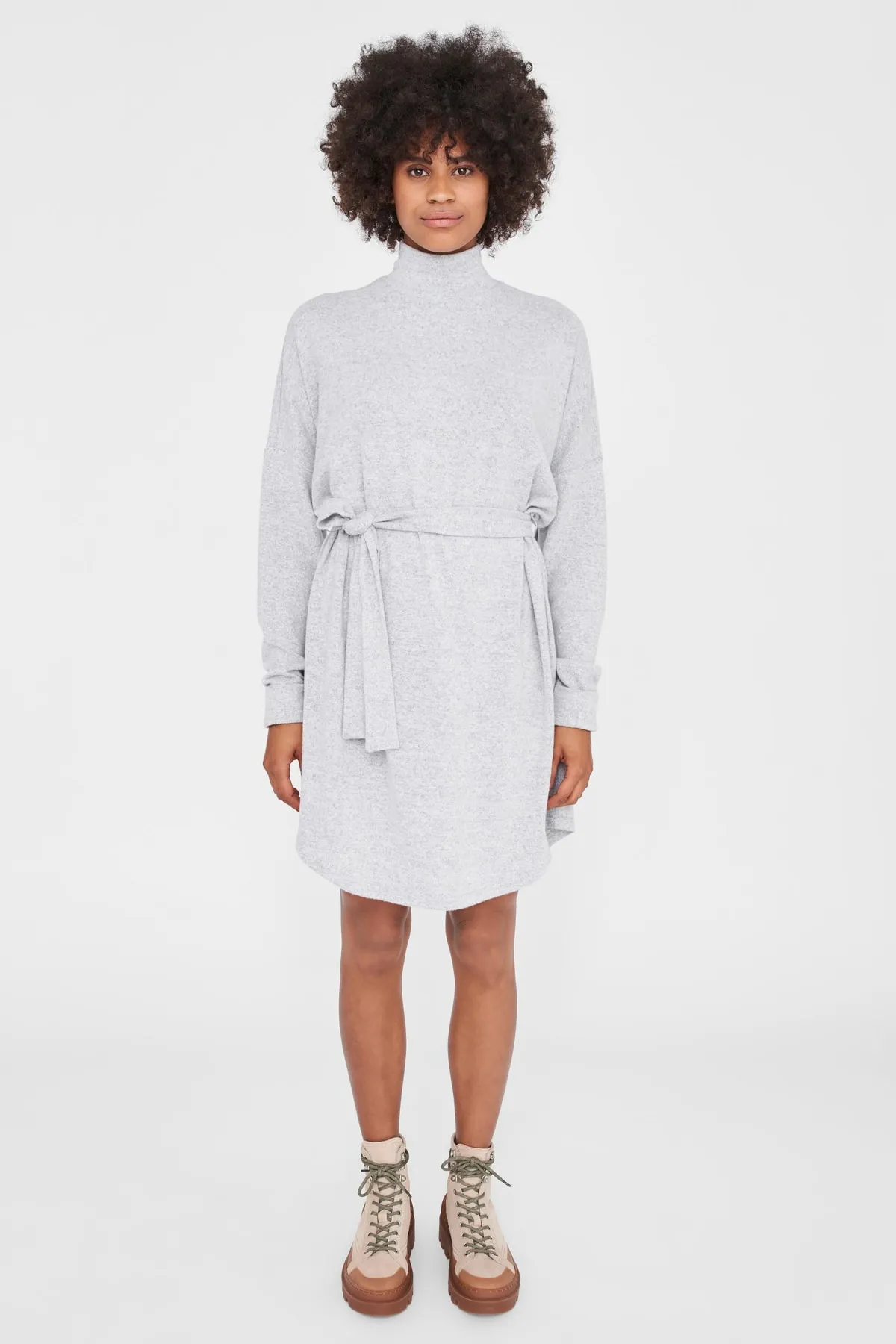 Noisy May  Hellgraues Melange-Kleid für Damen/Mädchen