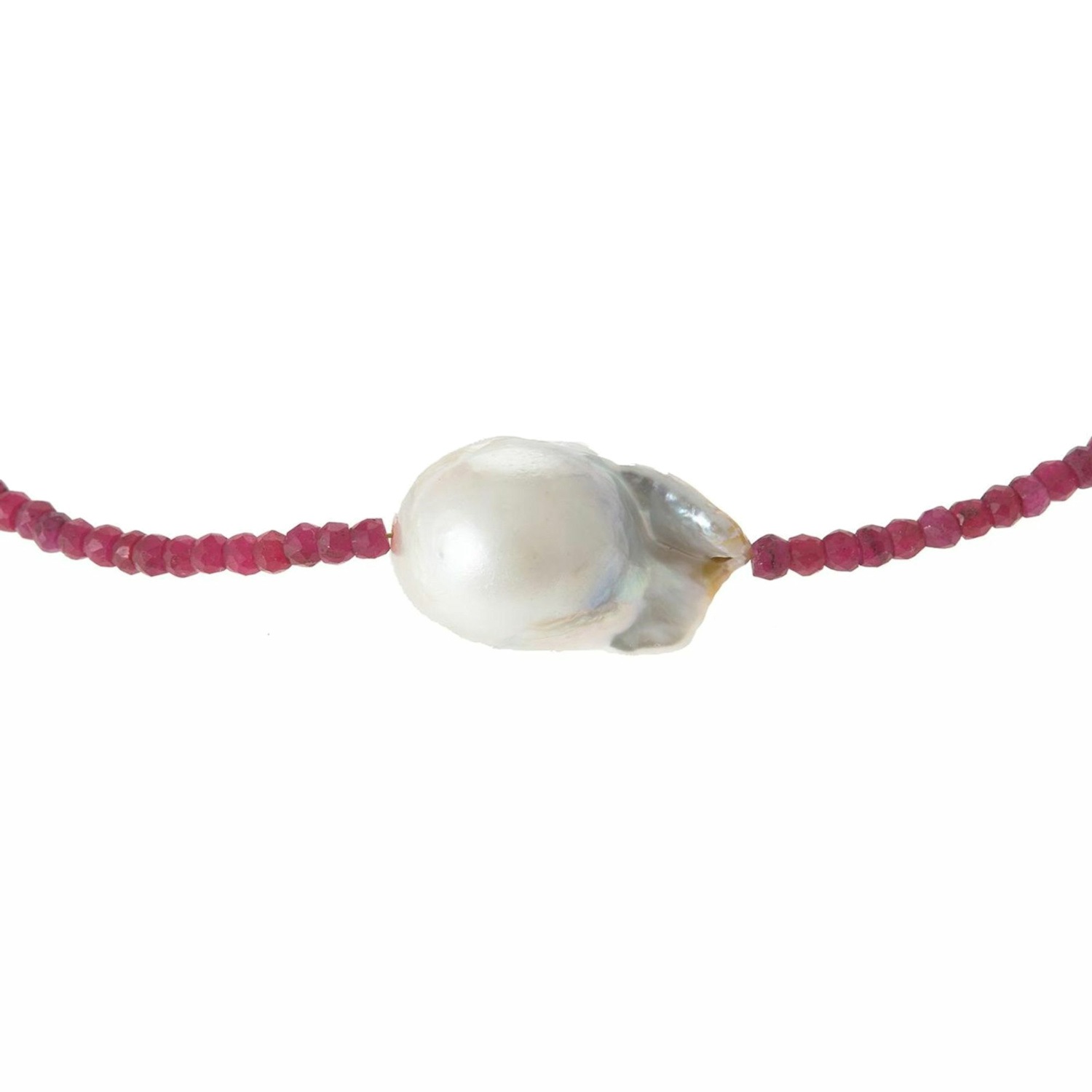 Perlenkette 'Rubin und Barock Zuchtperle'