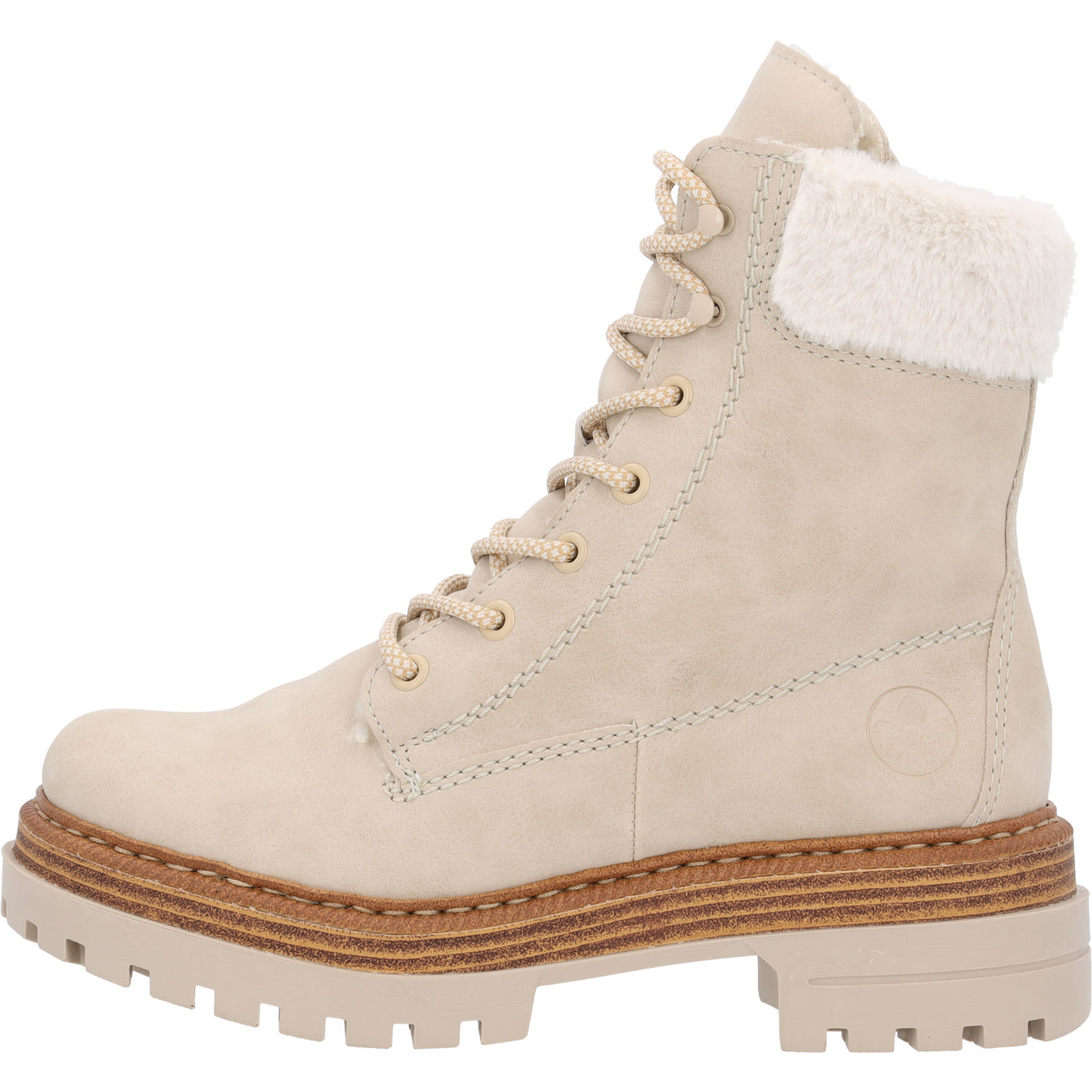 Rieker 75630, Schnürstiefel, Damen, Beige
