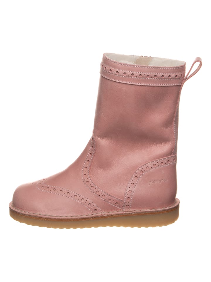 POM POM Leder-Stiefel in Rosa günstig kaufen