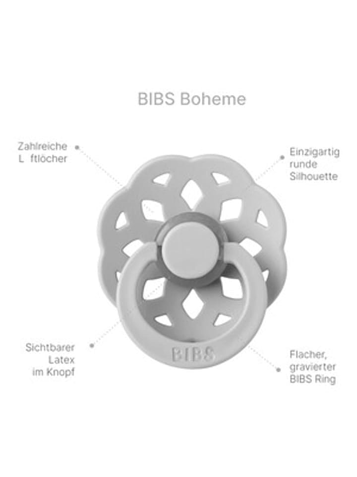 BIBS 2er-Pack Boheme Schnuller Latex, 0-6M in Mehrfarbig geeignet ab Geburt günstig kaufen onesize