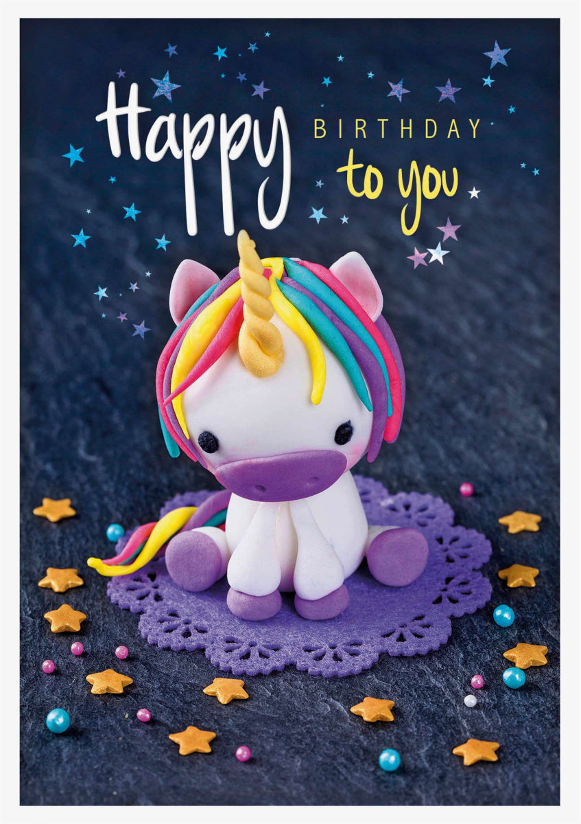 Grußkarte Geburtstag 3D Einhorn, 1 St