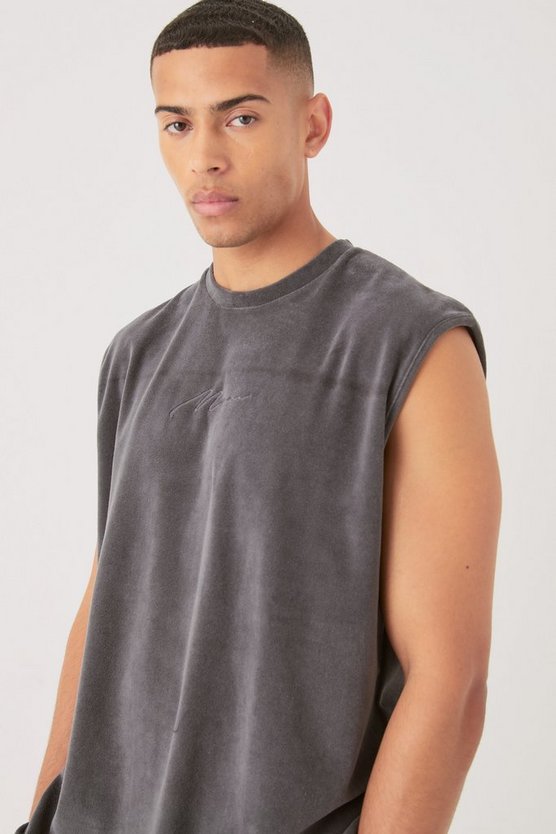 Man Velour Oversize Tanktop & Shorts Set