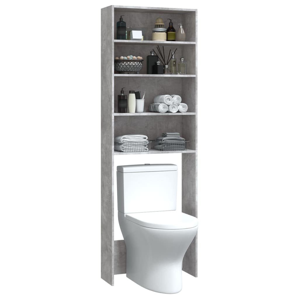 vidaXL Waschmaschinenumbauschrank Waschmaschinenschrank Betongrau 64x24x190 cm