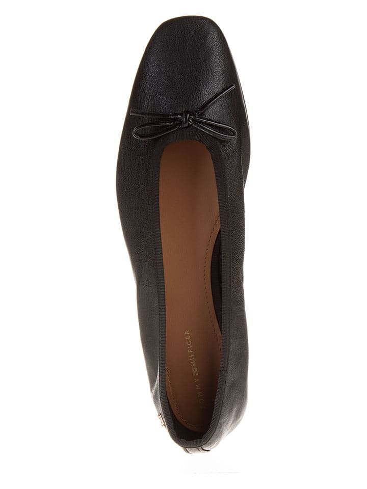 Tommy Hilfiger Shoes Leder-Ballerinas in Schwarz günstig kaufen