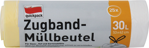 QuickPack Zugband Müllbeutel 30 Liter