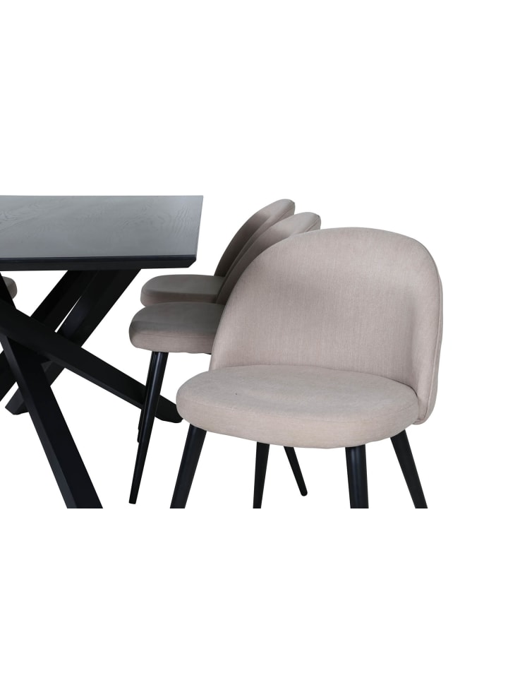 ebuy24 Essgruppe PiazzaBLBL (7-teilig) Schwarz 90 x 180 cm günstig kaufen onesize