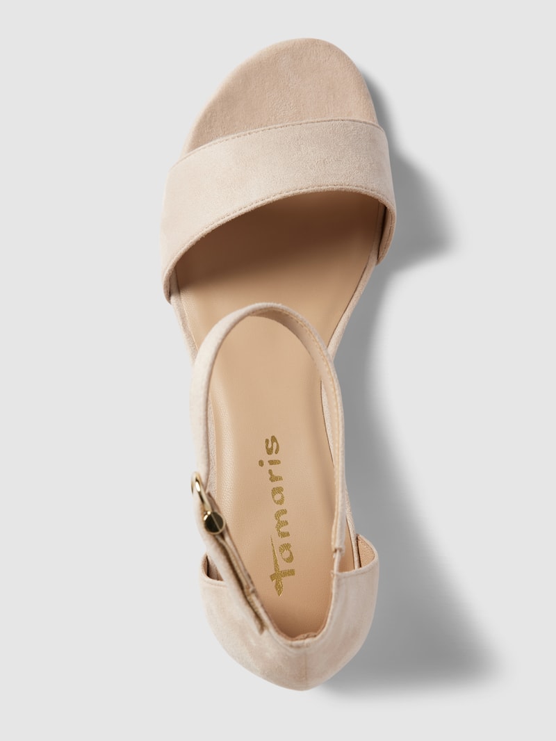 Sandalette in Wildleder-Optik in hellrosa