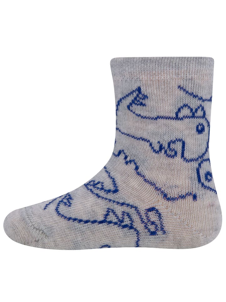 ewers 2er-Set Socken 3er Pack Dino/Ringel in surf blue-ocker hellsilber mel günstig kaufen