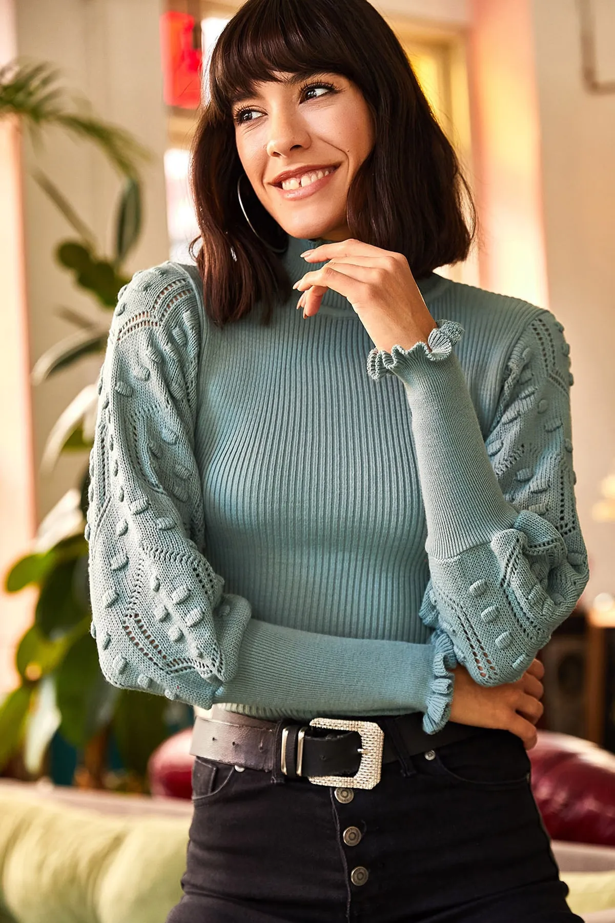 Olalook  Pullover - Grün - Slim Fit