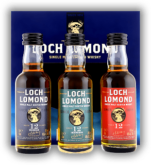 Loch Lomond 12 Years Tripack Perfectly Balanced, Inchmurrin, Inchmoan 46% 3x0,05 Liter Loch Lomond 12 Years Tripack Perfectly Balanced, Inchmurrin, Inchmoan 46% 3x0,05 Liter  Alter 12 J. - 0,15	 Liter - Vol 46%