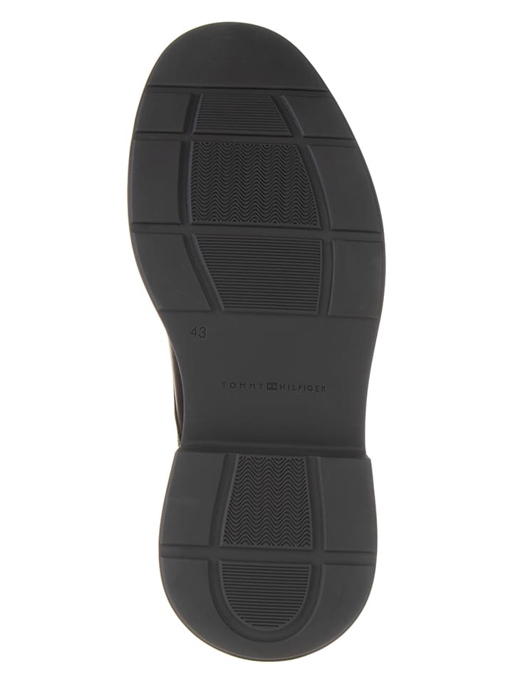 Tommy Hilfiger Shoes Leder-Schnürschuhe in Schwarz günstig kaufen