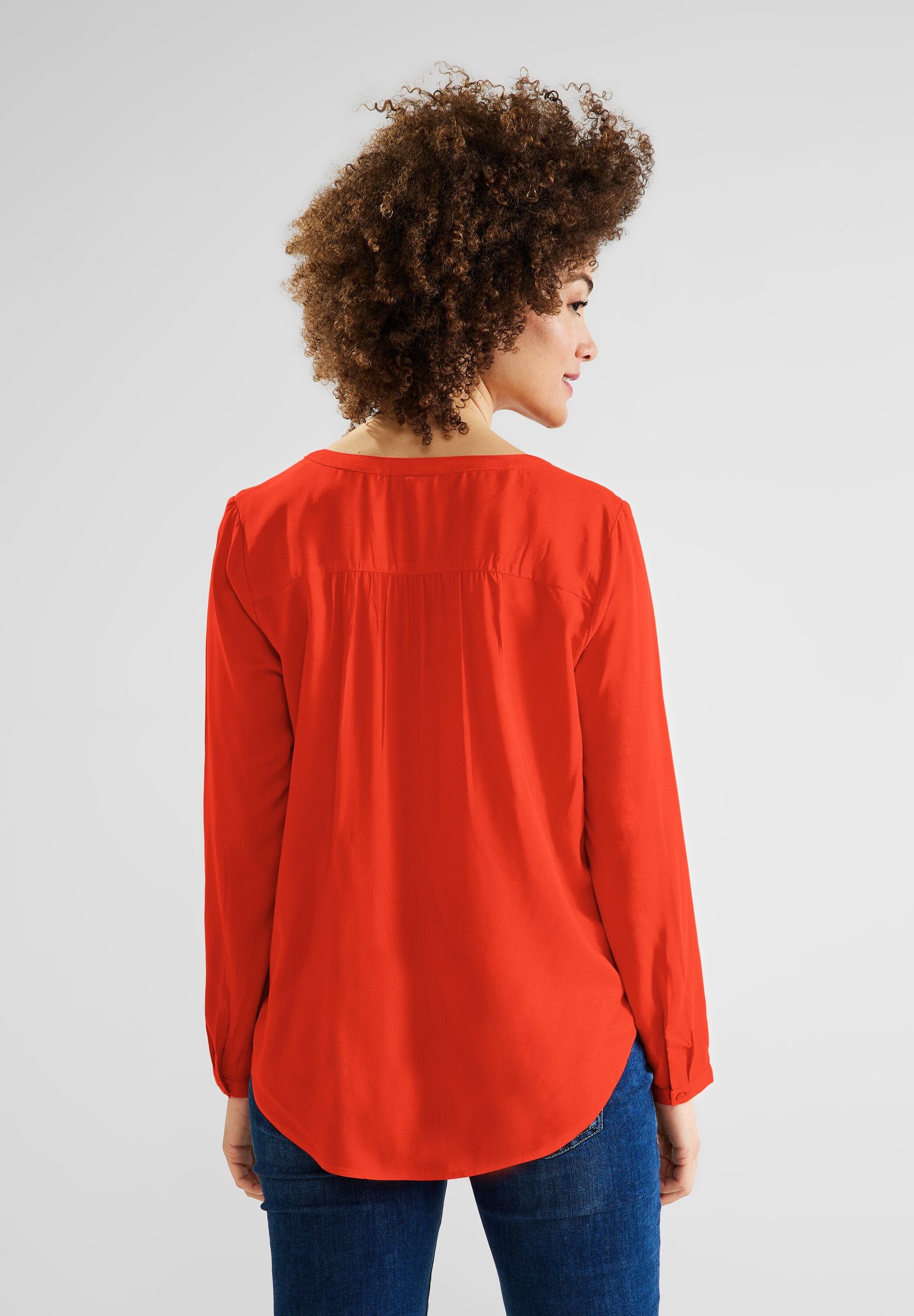 STREET ONE Klassische Bluse Street One Uni Bluse in Juicy Mandarine (1-tlg) Nicht Vorhanden